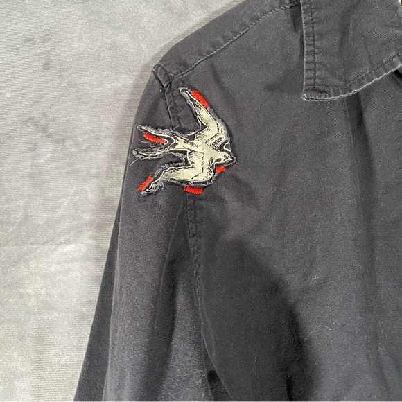 Zoo York Y2K Men's Large Long Sleeve Button Embroidered Shirt Skull Streetwear - Picture 6 of 14